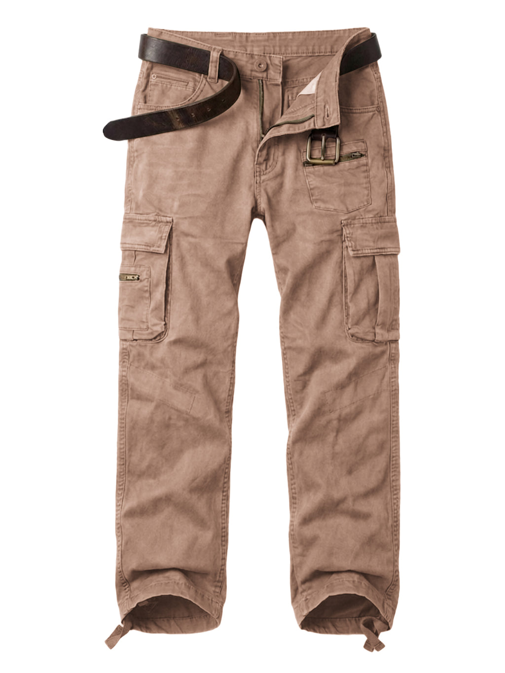 Men's Cotton Cargo Pants, Multi-Pocket Loose Fit Casual Work Pants for Men,Size 32-42