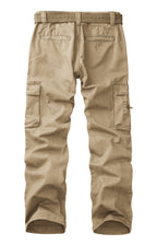 Men's Cotton Cargo Pants, Multi-Pocket Loose Fit Casual Work Pants for Men,Size 32-42