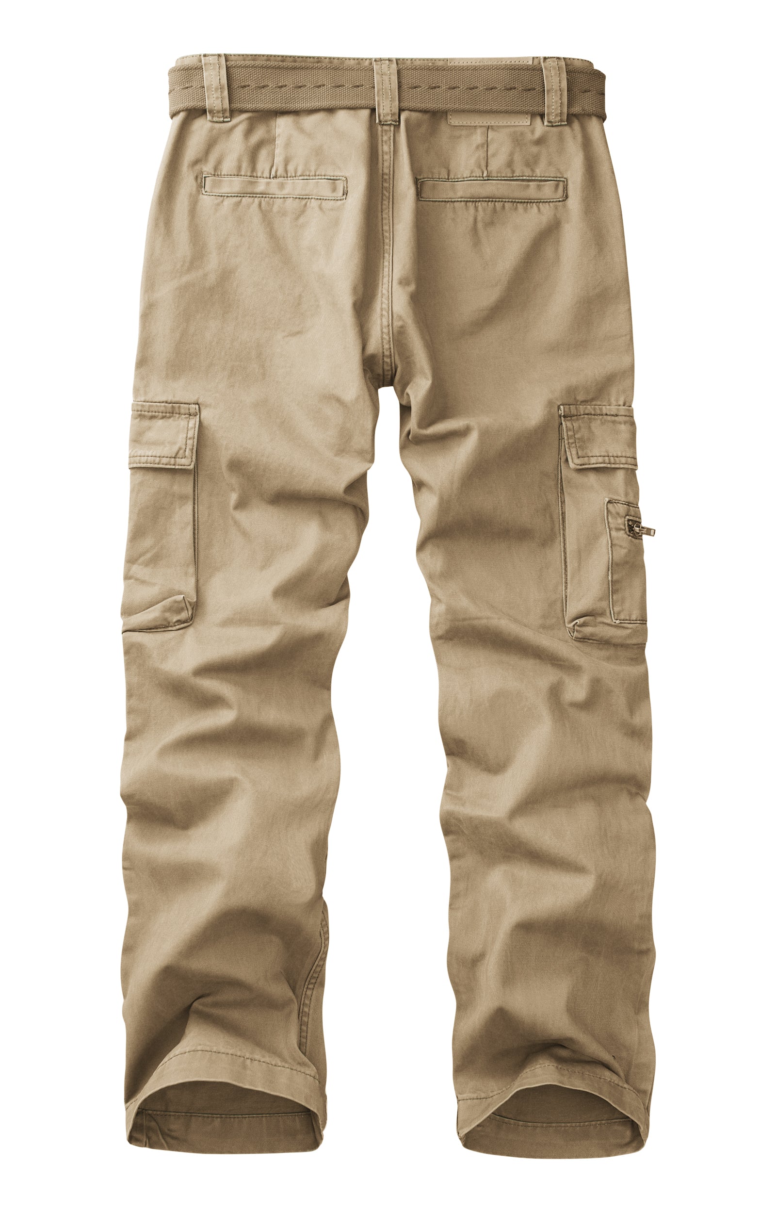 Men's Cotton Cargo Pants, Multi-Pocket Loose Fit Casual Work Pants for Men,Size 32-42