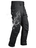 Men's Ripstop Work Cargo Pants, 8-Pocket Utility Hiking Trousers with Stretch Water-Resistant Fabric & Side Elastic Waist