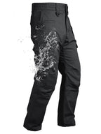 Men's Ripstop Work Cargo Pants, 8-Pocket Utility Hiking Trousers with Stretch Water-Resistant Fabric & Side Elastic Waist