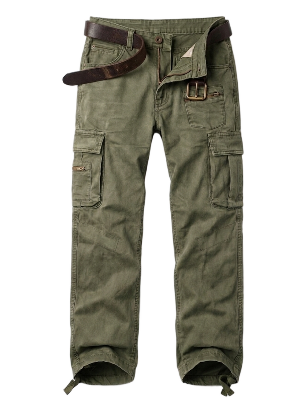 Men's Cotton Cargo Pants, Multi-Pocket Loose Fit Casual Work Pants for Men,Size 32-42