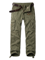 Men's Cotton Cargo Pants, Multi-Pocket Loose Fit Casual Work Pants for Men,Size 32-42