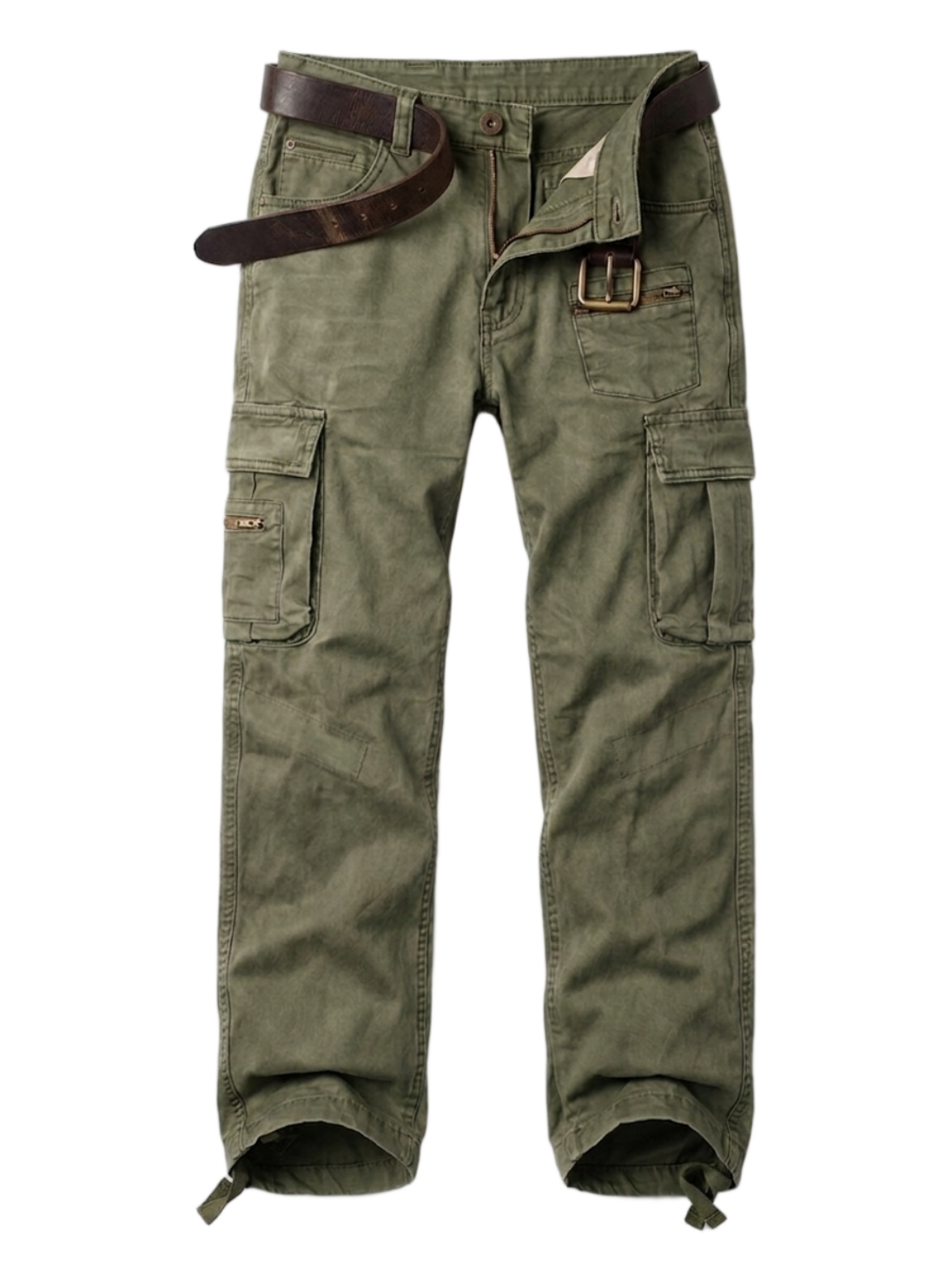 Men's Cotton Cargo Pants, Multi-Pocket Loose Fit Casual Work Pants for Men,Size 32-42
