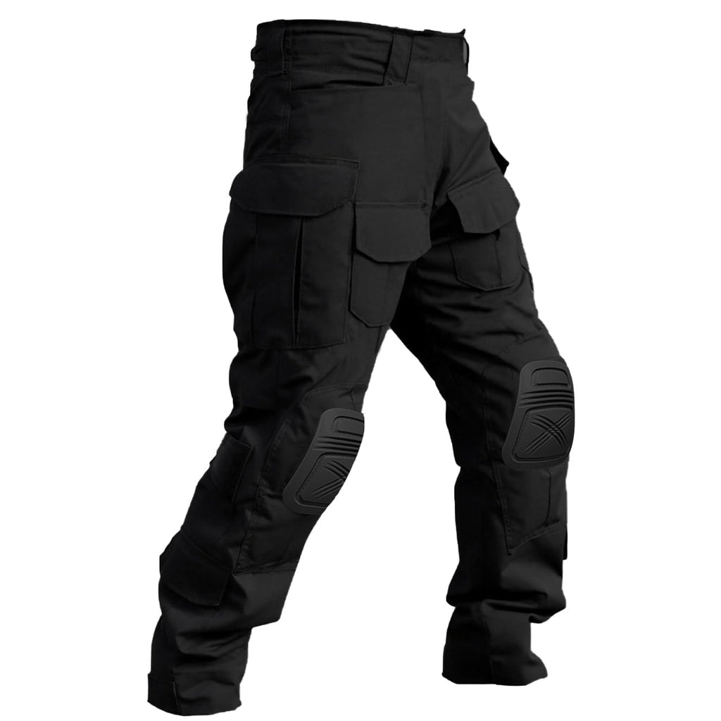 VANIYU Men’s Work Cargo Pants with Knee Pads – Water Resistant Hiking & Construction Pants with 10 Pockets, Adjustable Waist & Ankle