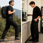 Men's Relaxed Fit Cargo Pants,Cotton Camo Work Pants with 6 Pockets,Durable Outdoor Utility Hiking Pants,No Belt