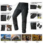 VANIYU Men’s Work Cargo Pants with Knee Pads – Water Resistant Hiking & Construction Pants with 10 Pockets, Adjustable Waist & Ankle