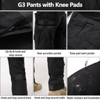VANIYU Men’s Work Cargo Pants with Knee Pads – Water Resistant Hiking & Construction Pants with 10 Pockets, Adjustable Waist & Ankle