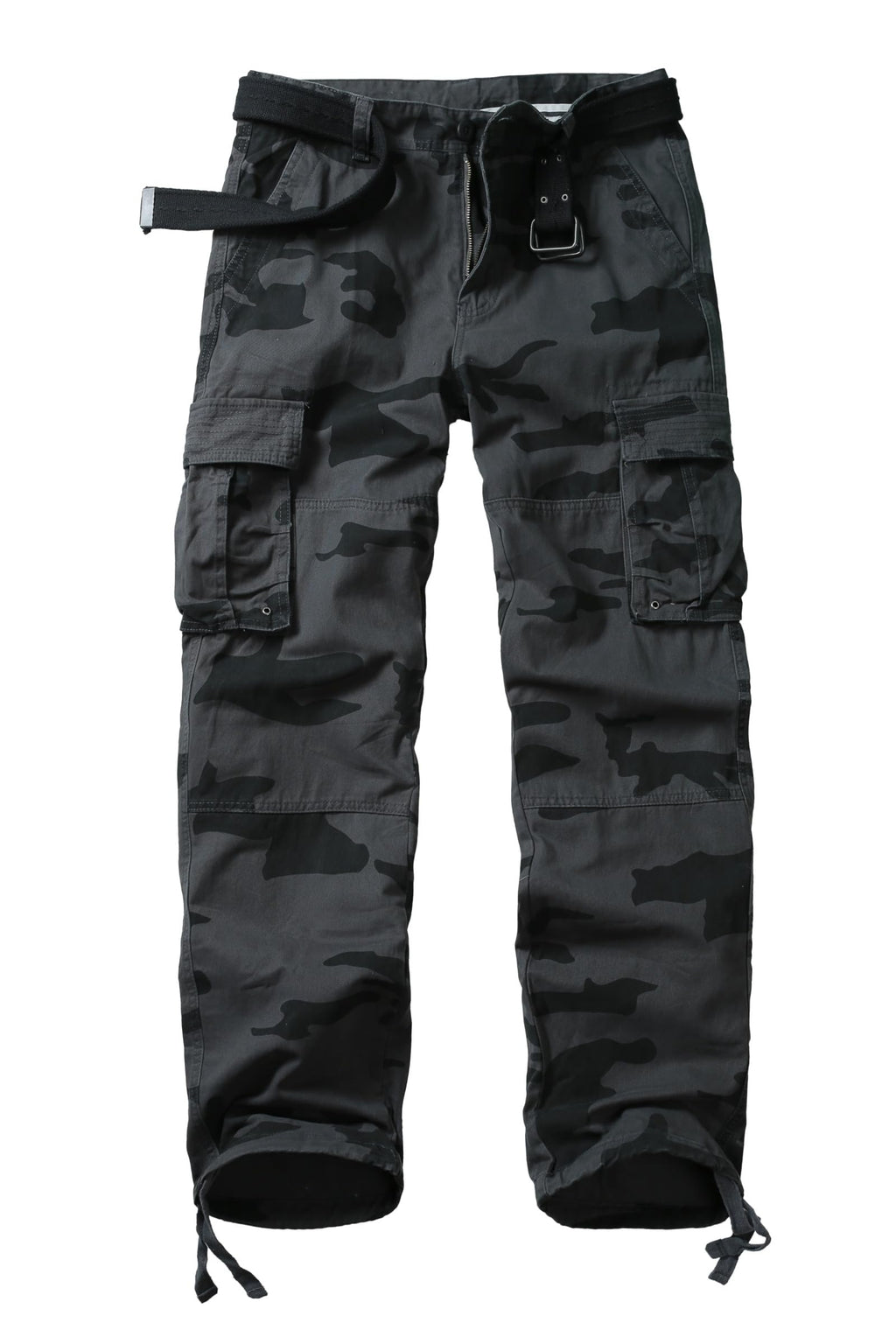Men's Relaxed Fit Cargo Pants,Cotton Camo Work Pants with 6 Pockets,Durable Outdoor Utility Hiking Pants,No Belt