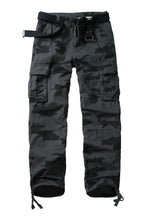 Men's Relaxed Fit Cargo Pants,Cotton Camo Work Pants with 6 Pockets,Durable Outdoor Utility Hiking Pants,No Belt