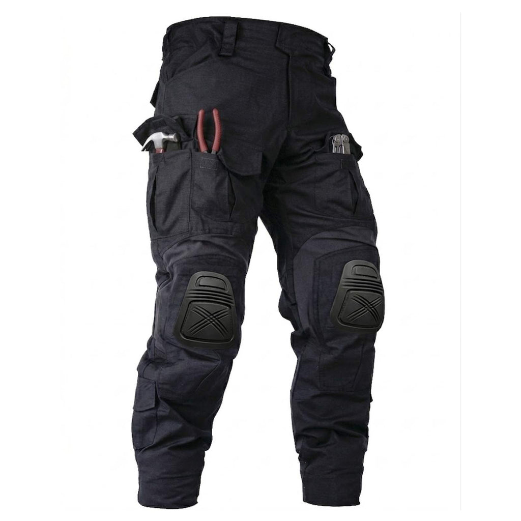 VANIYU Men's Flex Ripstop Work Pants with Removable Knee Pads – 10-Pocket Breathable Utility Trousers for Hiking, Gardening & Outdoor Work (No Belt)